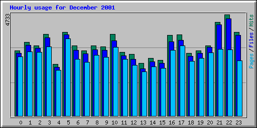 Hourly usage for December 2001