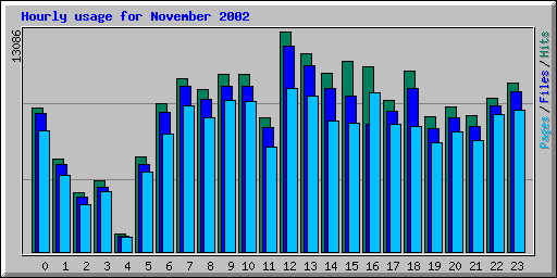 Hourly usage for November 2002